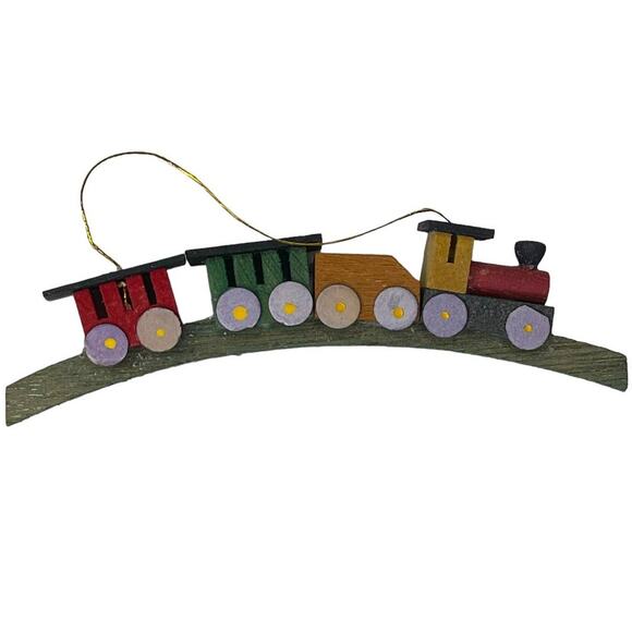 Vintage Wooden Train Ornament - Picture 3 of 8